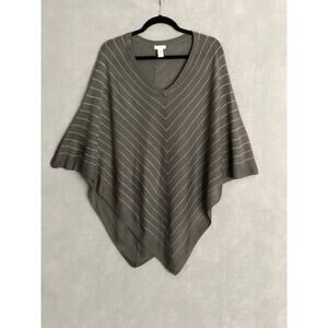 Chico's Triangle Poncho Women's L/XL Knit Gray